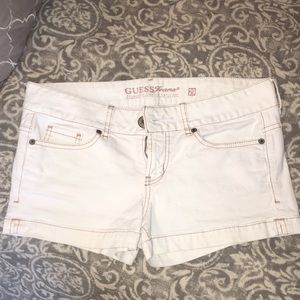 White Guess jean shorts